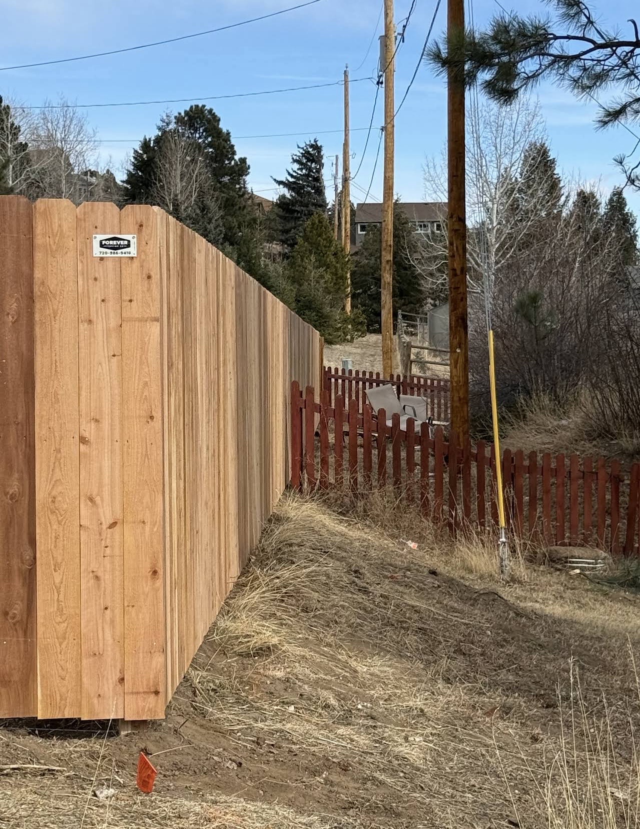 Evergreen CO cedar privacy fence project