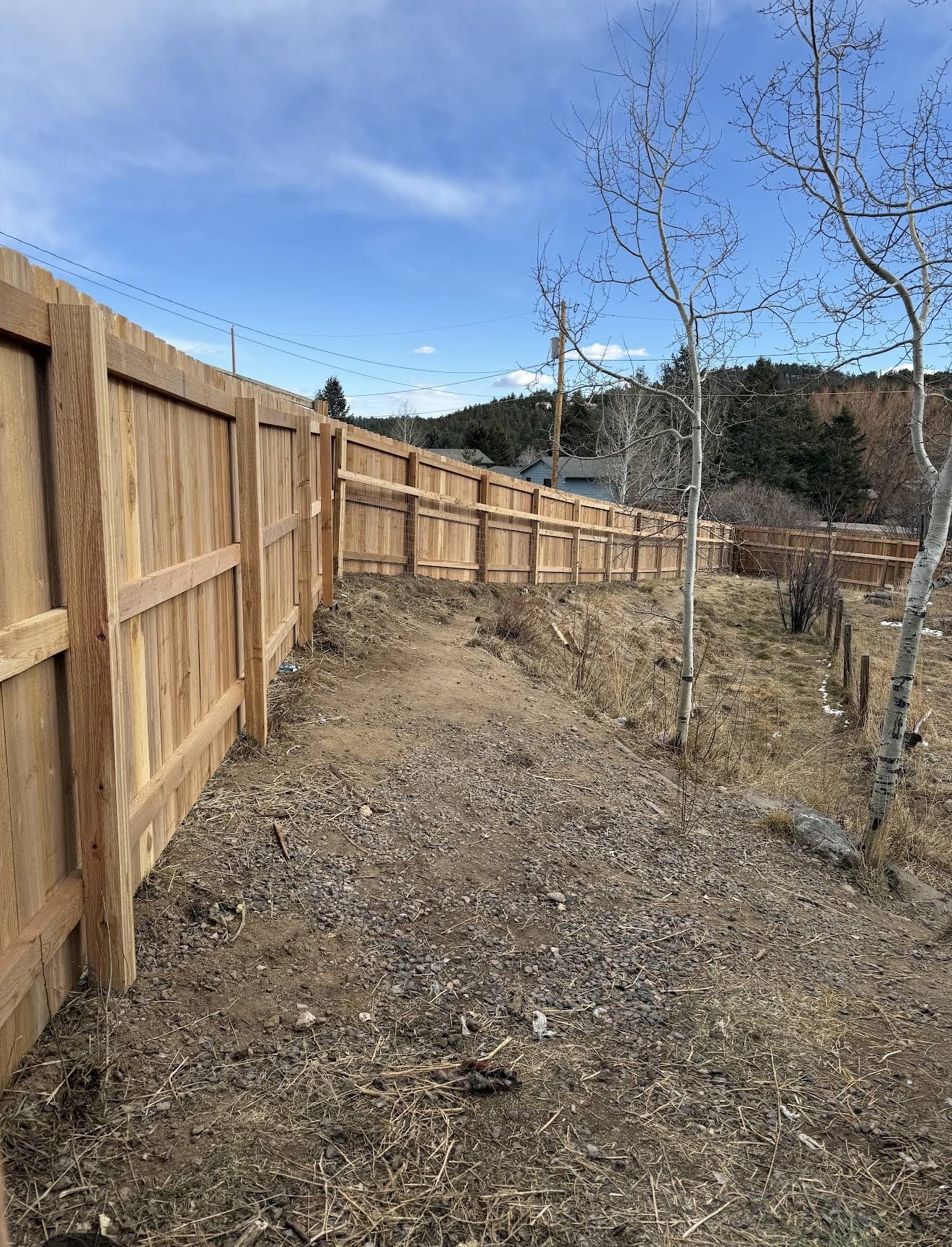 Fence installation Evergreen Colorado backyard