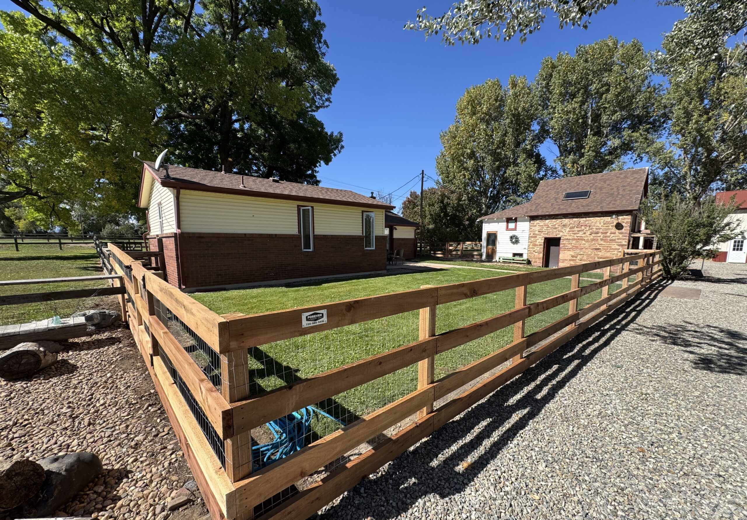 Farm fence with welded wire for dogs